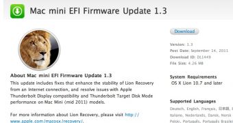 Mac mini EFI firmware update available for download