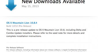 Apple Releases OS X 10.8.4 Mountain Lion 12E52 for Testing
