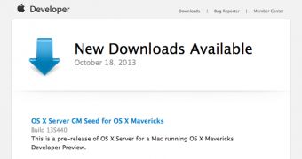 OS X Mavericks Developer GM seed download invitation