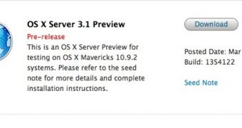 OS X Server Preview 3.1 Build 13S4122 available for download