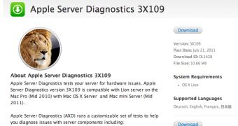 Apple Server Diagnostics 3X109 released via Apple Support Downloads