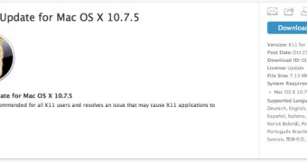 X11 update on Apple's Support Downloads site (screenshot)
