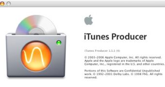 iTunes Producer "about" screen