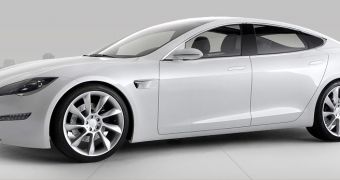 The Tesla Model S Sedan, an electric car set to launch in 2012 priced at $50,000