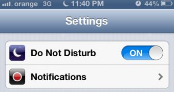 iOS 6 Do No Disturb setting