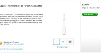 Apple Thunderbolt to FireWire Adapter promo