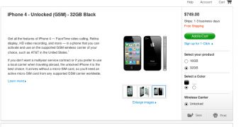 Apple starts selling unlocked iPhone 4
