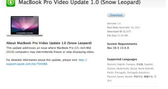 MacBook Pro Video Update 1.0 (Snow Leopard) available for download