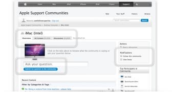 Apple Support Communities interface