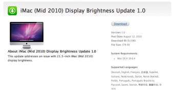 Apple shows availability of iMac display brightness update (screenshot)