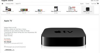 Apple TV featured on the Brazilian Apple store
