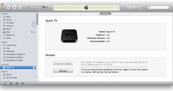 Apple TV software restore with iTunes