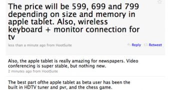 Engadget's founder,  Jason Calacanis, claims to have been beta testing Apple's highly anticipated tablet for the past two weeks