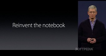 Tim Cook announces a new, reinvented notebook