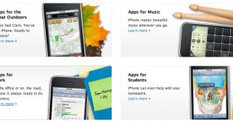 A portion of Apple's "Apps for Everything" web page - screenshot