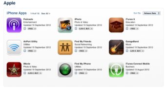 Apple apps (screenshot)