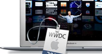 WWDC 2008 Session Videos promo material - badge and MacBook