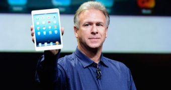Apple's Phil Schiller showing off the iPad mini