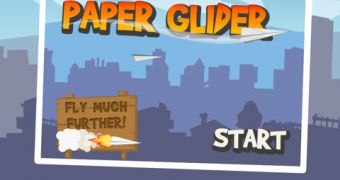 Paper Glider welcome screen