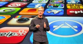 Tim Cook at Apple's iPad 3 event in March (2012)