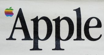 Apple (Computer) banner featuring the old "rainbow" logo