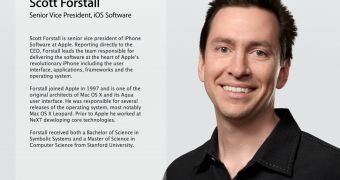 Scott Forstall's former profile page at Apple