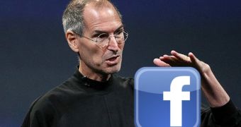 Steve Jobs tapping Facebook - mockup