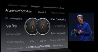 Craig Federighi, SVP of Software Engineering, talking about the power-saving features in OS X