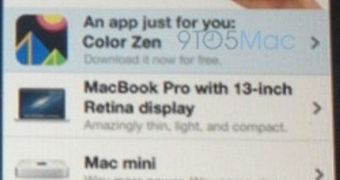 Leaked Apple Store app screenshot