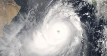 NASA MODIS image of tropical cyclone Gonu, over the Arabian Sea