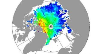 Autumn sea-ice thickness in the Arctic, as seen from ESA's CryoSat