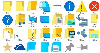 Windows 10 icons part of the Technical Preview