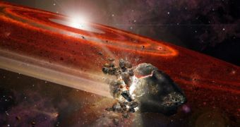 Artists impression of the star and the protoplanetary disk
