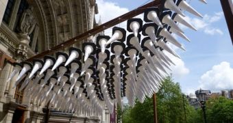 Museum in London now has canopy made fron recycled traffic cones