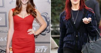 Before and after: Ashley Greene has dyed her hair a dark red