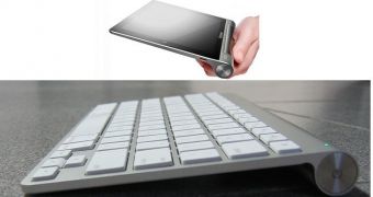 Lenovo Yoga tablet (above), and Apple Wireless Keyboard