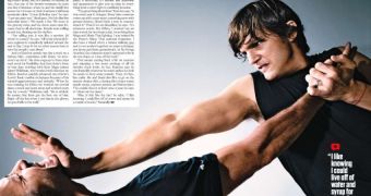 Ashton Kutcher trains hard to save his family when the end of the world comes, he tells Men’s Fitness