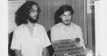 Daniel Kottle (left) and Steve Jobs at the West Coast Computer Faire