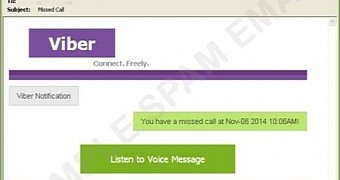 Fake message from Viber alerts of voice message