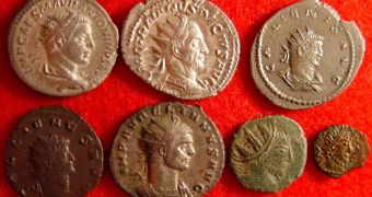 A collection of various Roman coins