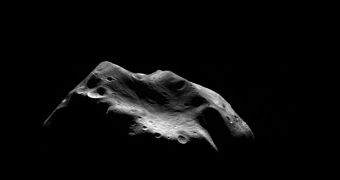 This is a view of the asteroid 21 Lutetia, as captured by the ESA Rosetta spacecraft