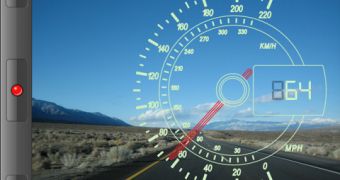 Aston Martin Experience app - Speedometer function displayed