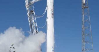 This image shows SpaceX's Falcon 9 delivery system during a December 8, 2010 orbital test flight