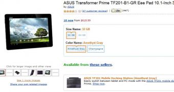 Asus Transformer Prime on Amazon