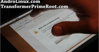 Ubuntu Linux running on the Asus Transformer Prime tablet