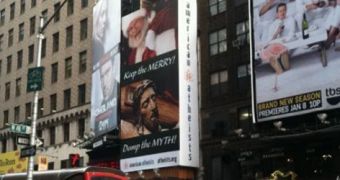 Atheist billboard shocks Manhattan residents