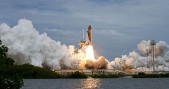 Shuttle Atlantis takes off on its STS-135 mission, on July 8, 2011