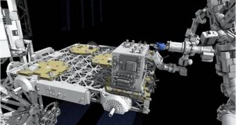 The RRM will be affixed to the ISS ExPRESS Logistics Carrier-4, with a little help from the Dextre robotic arm