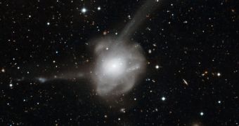 Atoms-for-Peace: a galactic collision in action