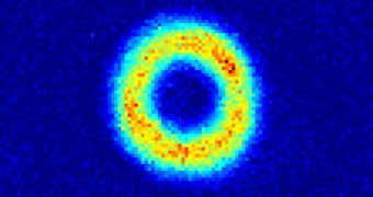 This "donut" of ultracold gas spins without friction, creating a current of atoms that could be used to develop the first “atomtronic” sensors